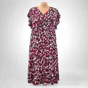 JESSICA HOWARD Plus Size Floral-Print Flutter-Sleeve Dress, NWT! Size 22